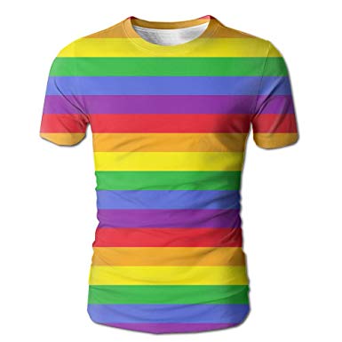 Amazon.com: Pattern Rainbow Clip Art Mens T Shirt Cool Slim.