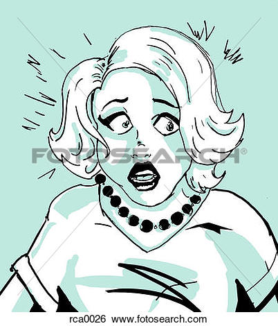 Stock Illustration of A woman looking shocked rca0026.
