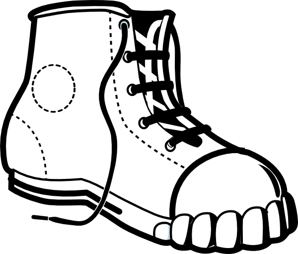 Tennis shoe clipart black and white 3.