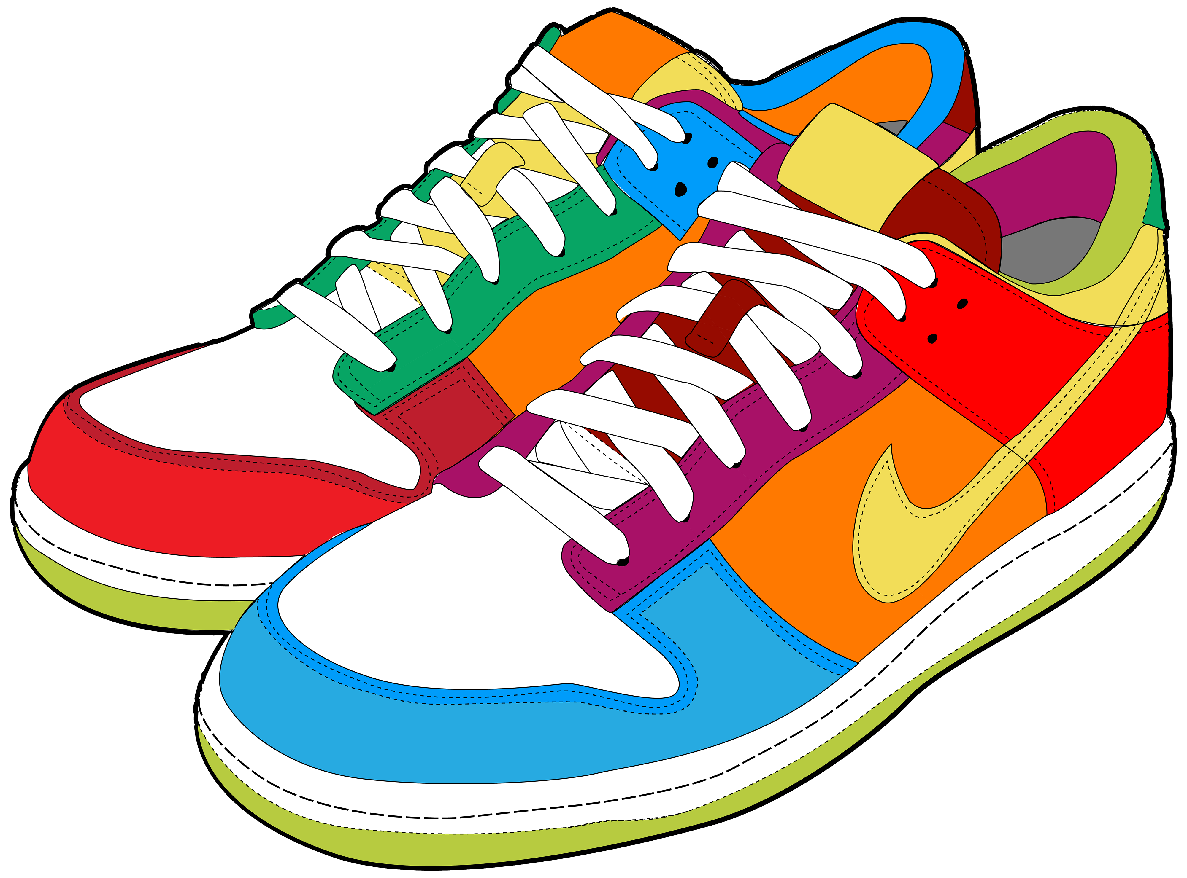 Colorful Sneakers PNG Clipart.