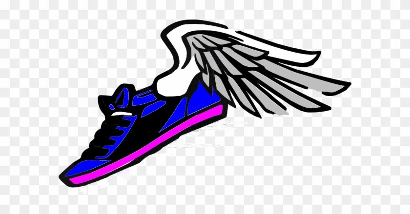 Running Shoe with Wings Logo.