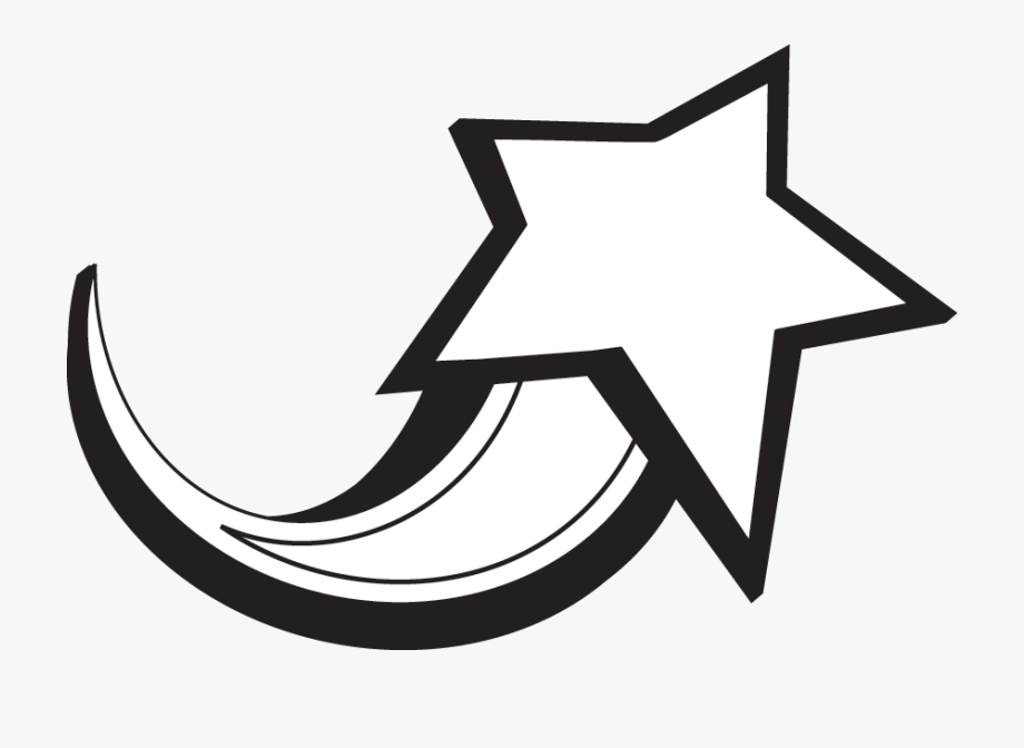 Black And White Shooting Star Clipart.
