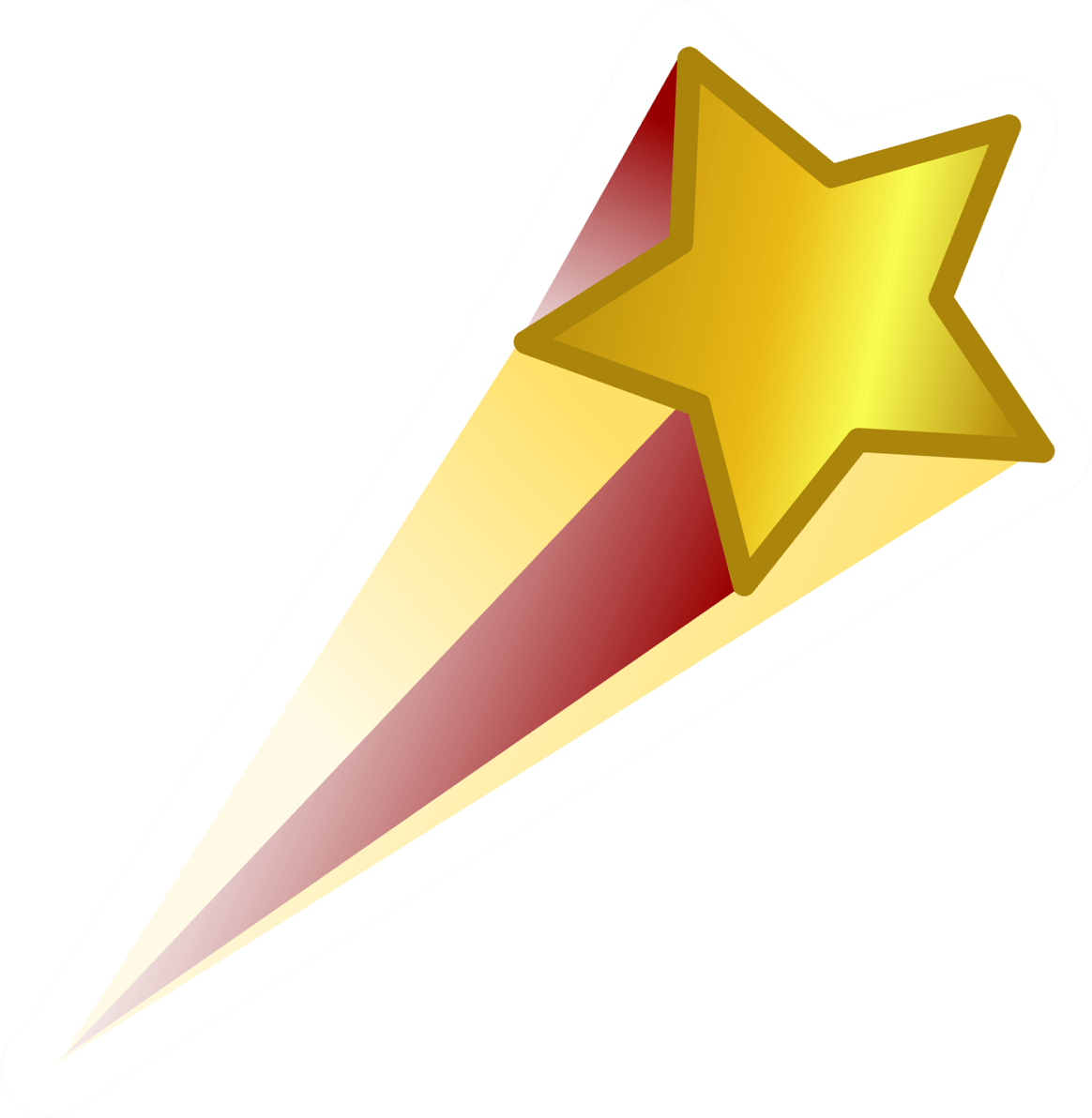 Red Gold Shooting Star transparent PNG.