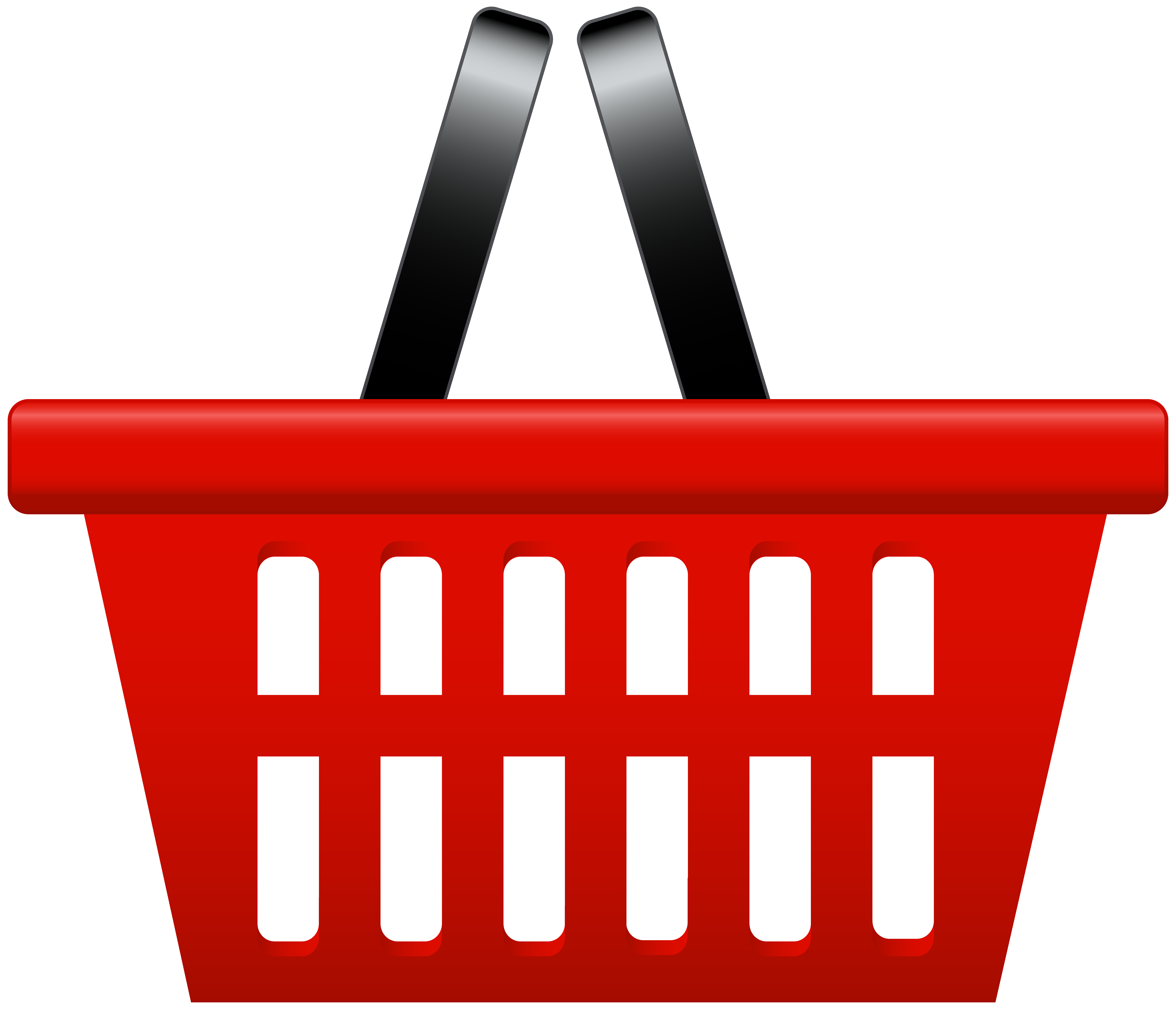 Red Shopping Basket PNG Clip Art.