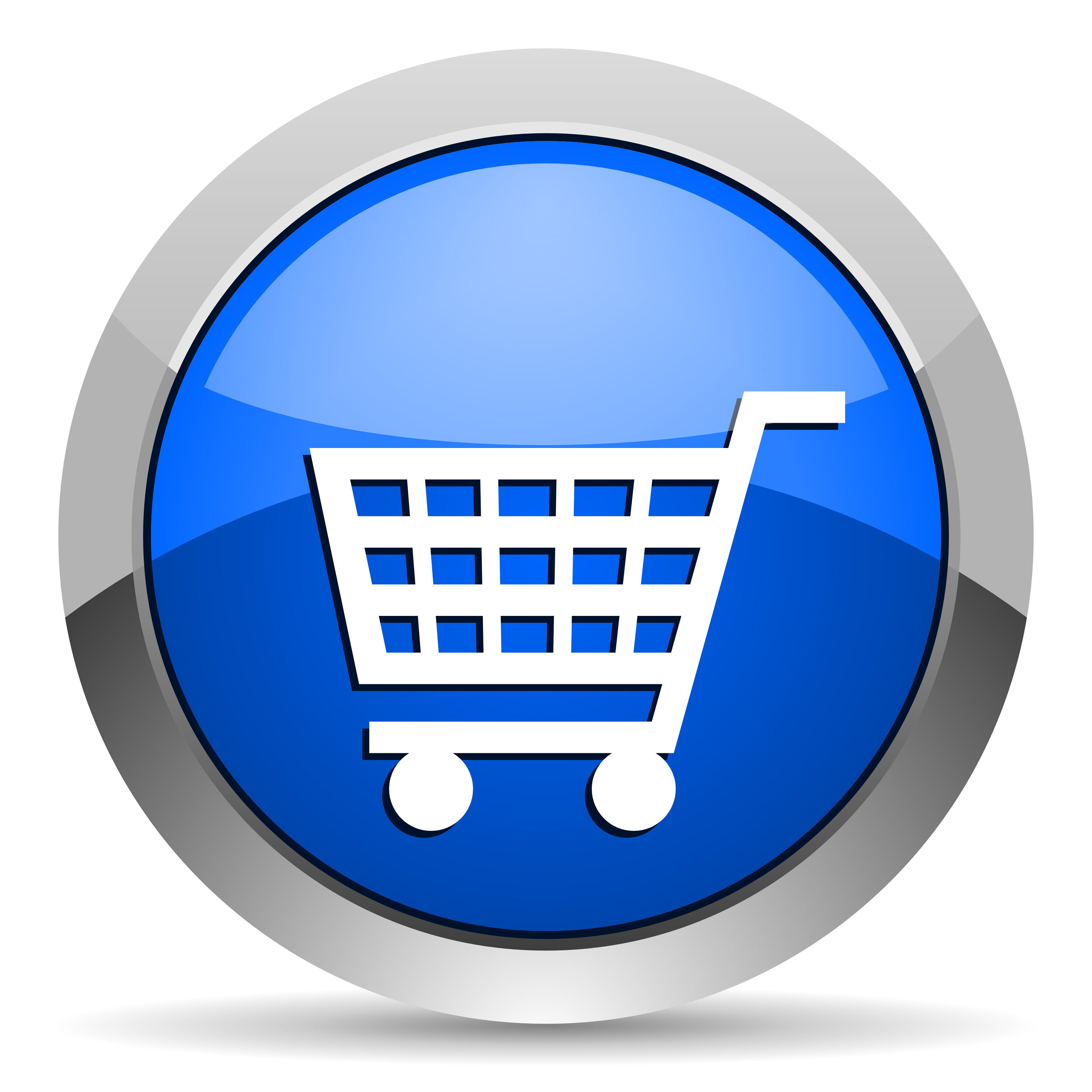 Blue shopping cart icon #29078.