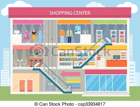 Shopping center interior Vector Clipart EPS Images. 141 Shopping.