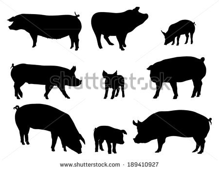 Pig Silhouette Stock Images, Royalty.