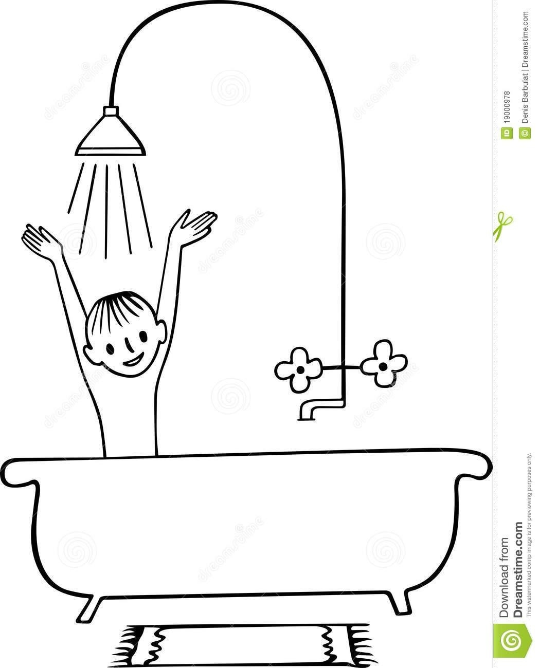 Shower Clipart Black And White.
