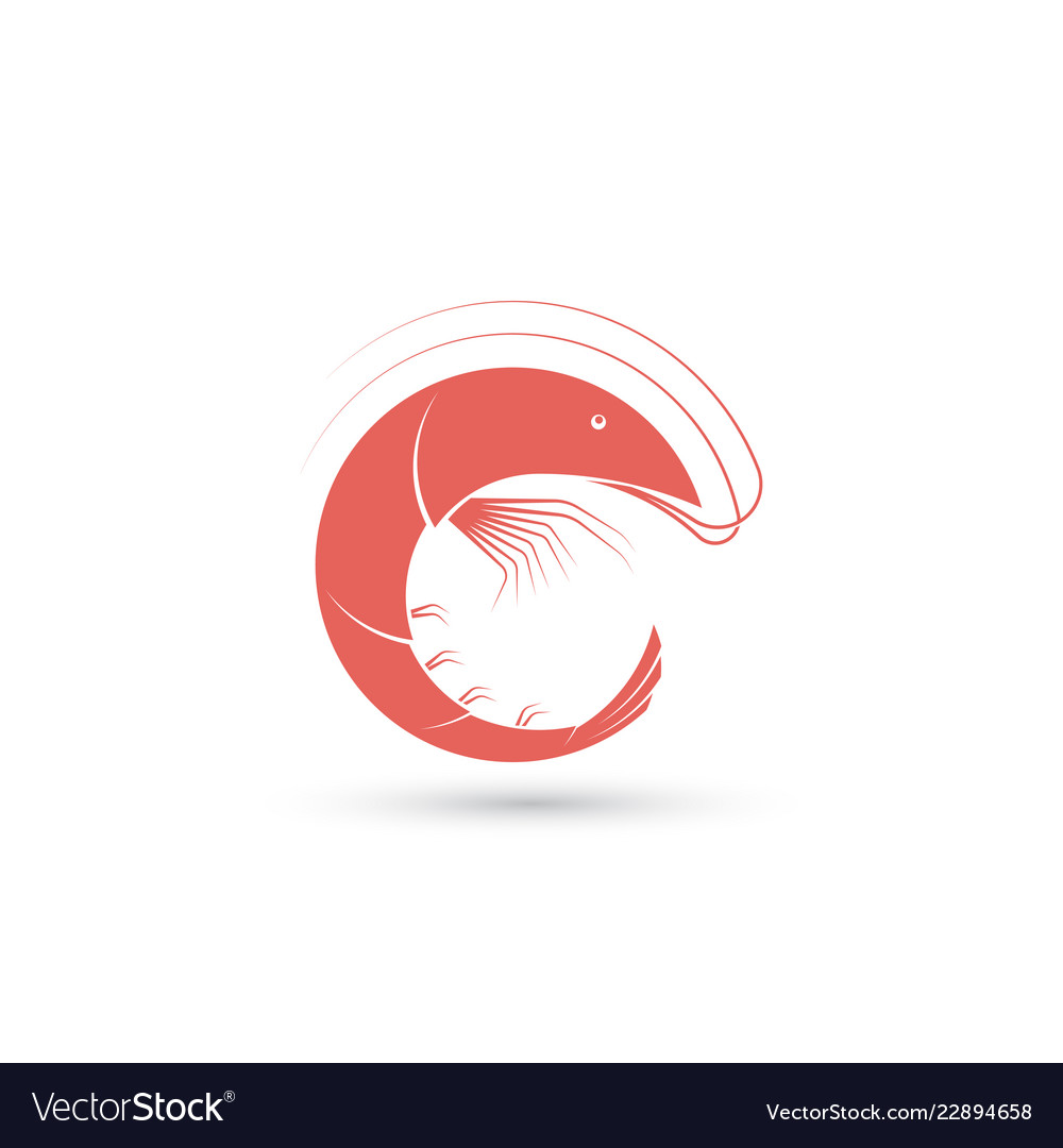 Template of logo with shrimp.