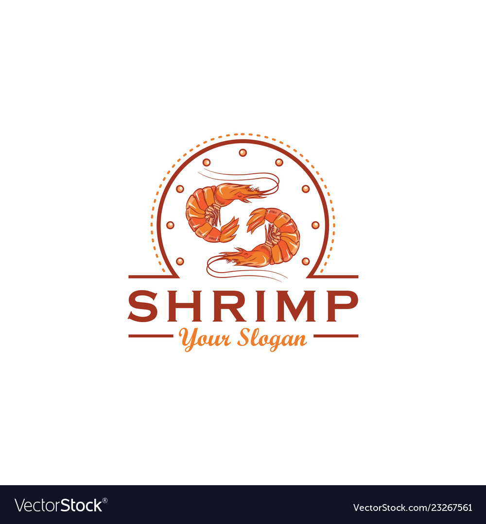 Shrimp logo design template.