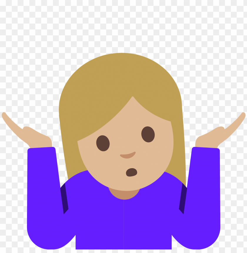 Download emoji shrug woman clipart png photo.
