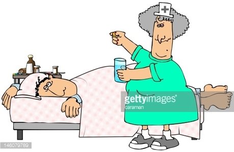 Sick Patient Clipart Image.