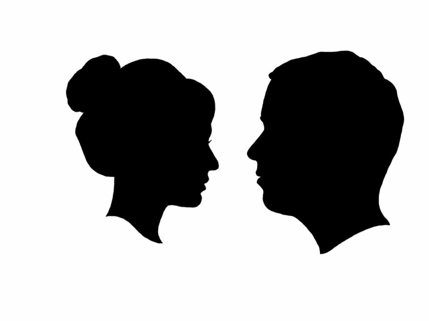 Side Face Silhouettes Clipart.