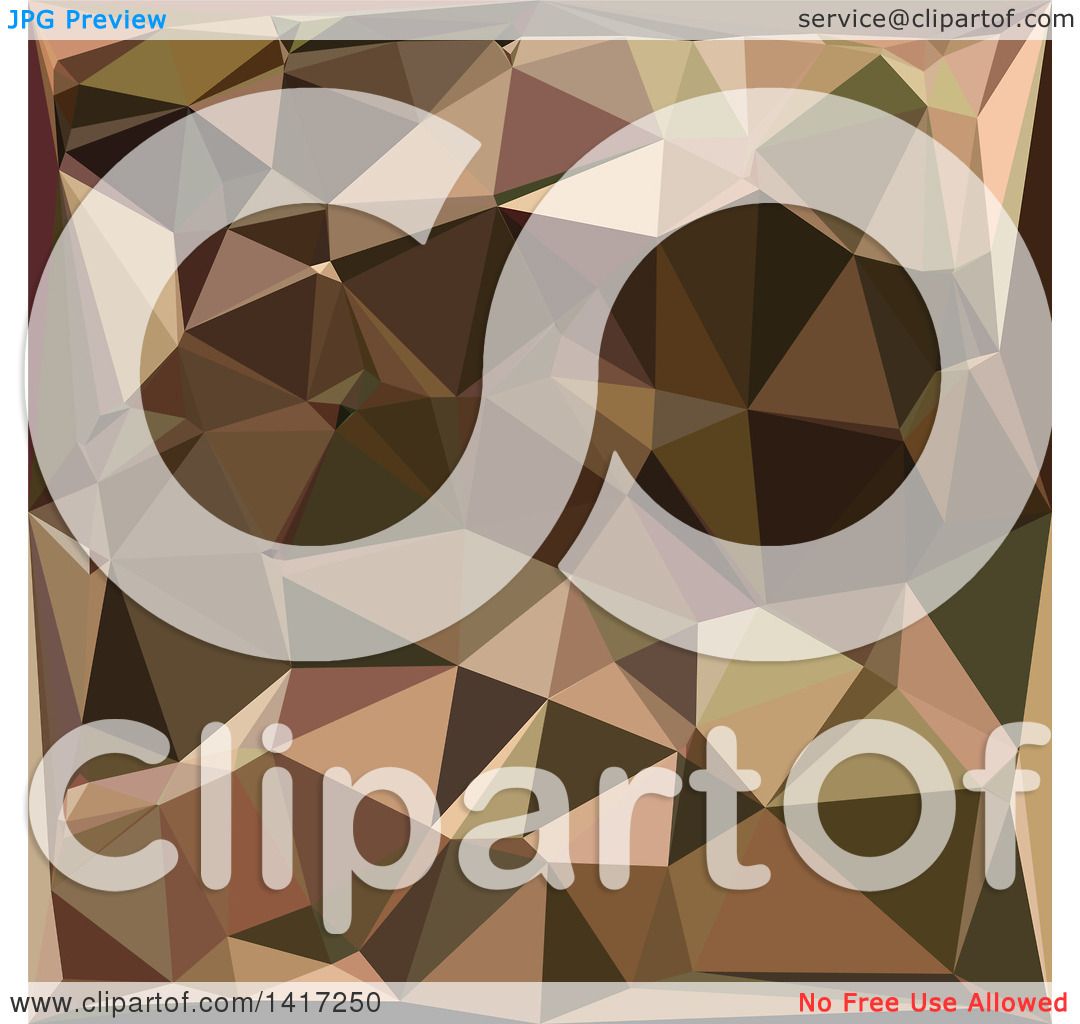 Clipart of a Low Poly Abstract Geometric Background in Sienna.