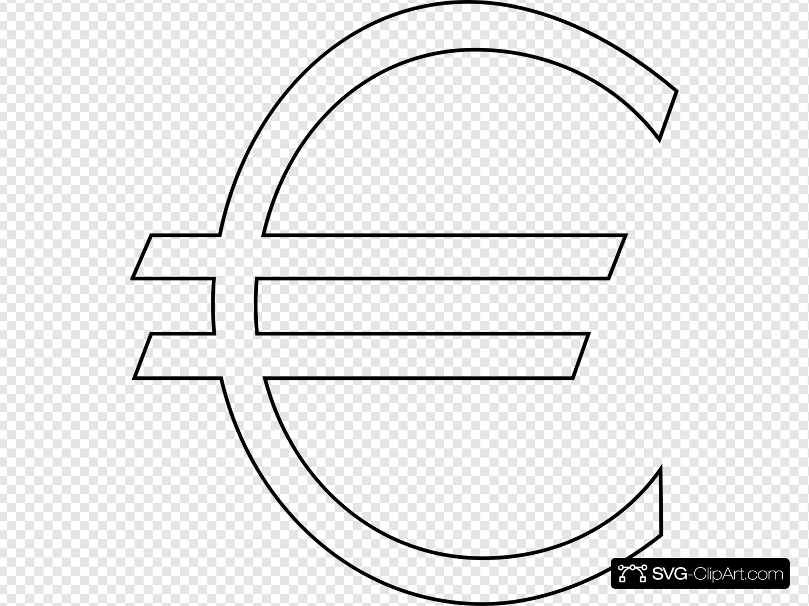 Euro Sign Outline Clip art, Icon and SVG.
