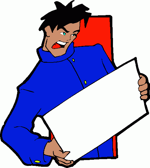 People Is Holding A Sign Clipart.