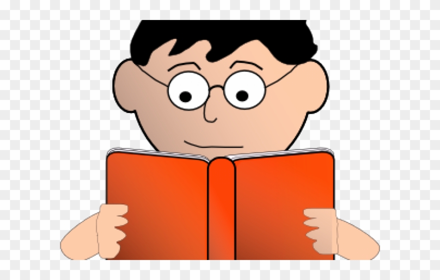 Child Reading A Book Clipart.
