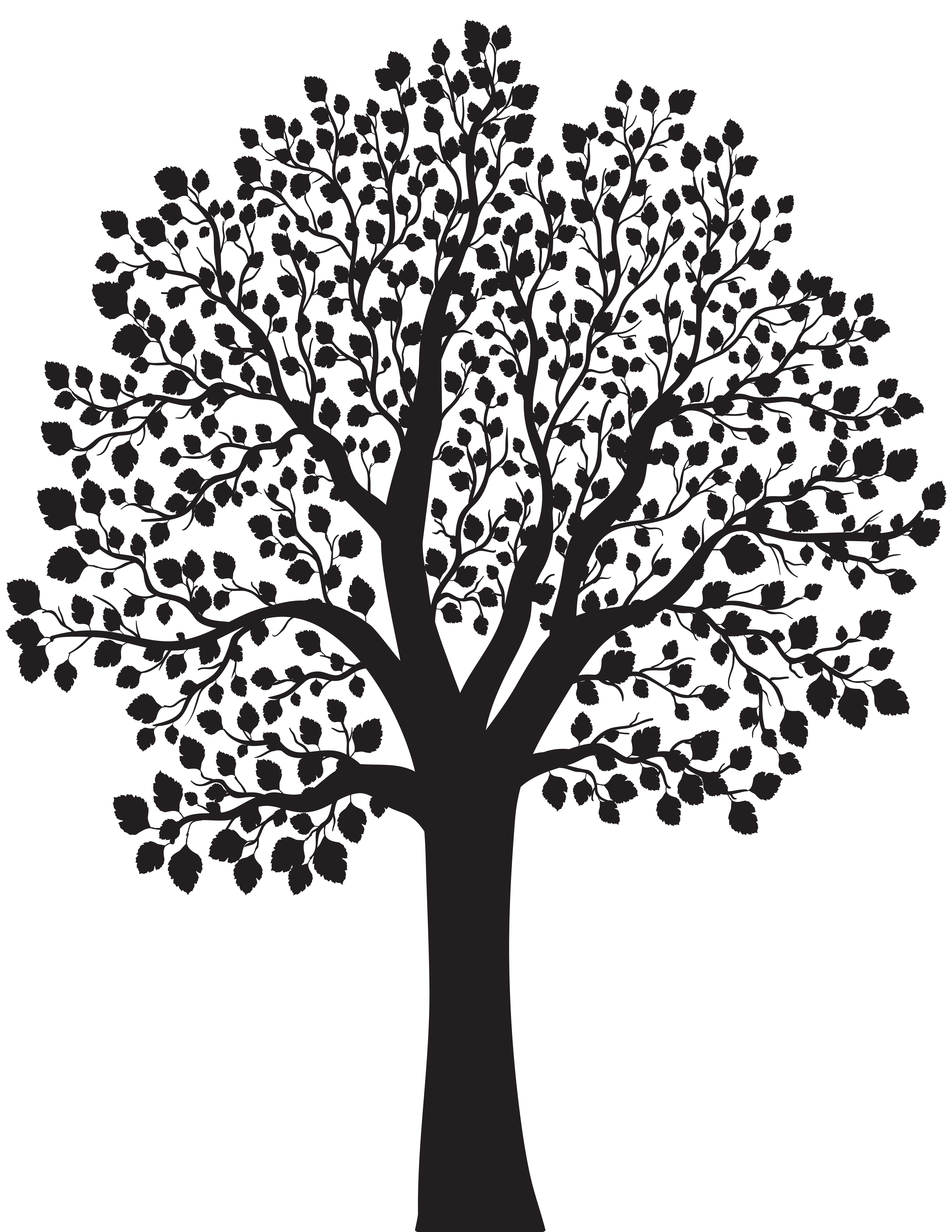 Tree Silhouette PNG Clip Art Image.