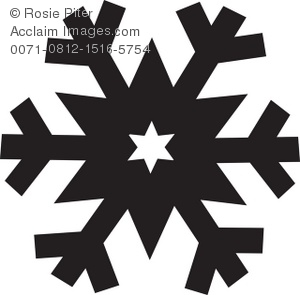 Royalty Free Clipart Illustration of a Snowflake Silhouette.