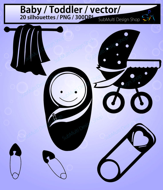 baby silhouette / baby / toddler / vector / baby silhouette.