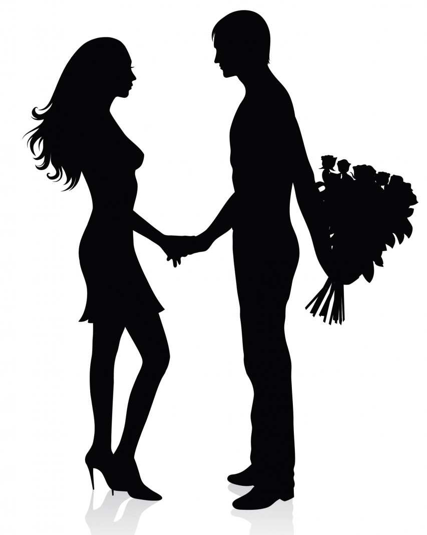 easy couple silhouette clipart.