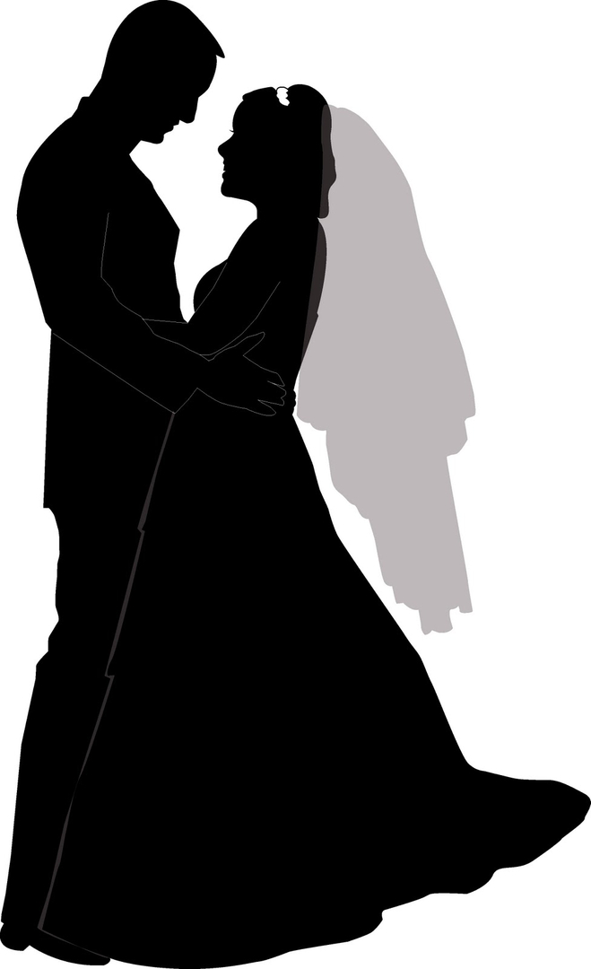 Silhouette Couple Kissing Wedding Clipart Clipground