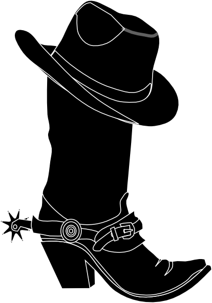 Cowboy Cowgirl Silhouette Clip Art.