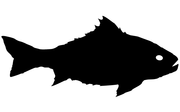 Fish Silhouette Clip Art Image.