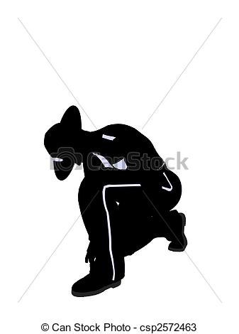 Drawings of Male Police Officer Illustration Silhouette.
