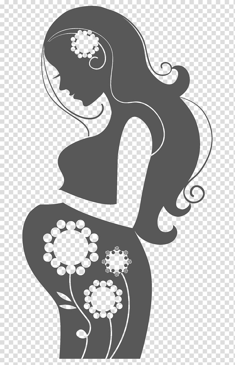 Pregnant woman illustration, Pregnancy Silhouette Woman.