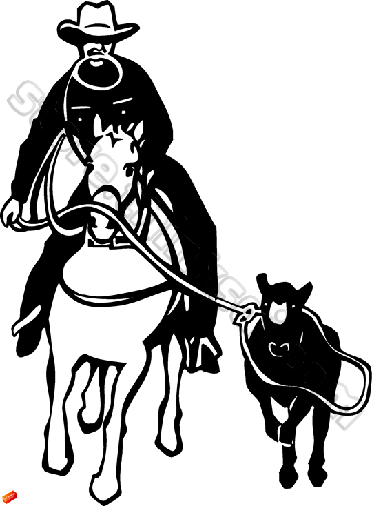 Team Roping Silhouette Clipart.