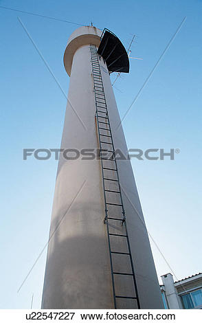 Picture of industrial tower, chimney, structure, tower, ladder.
