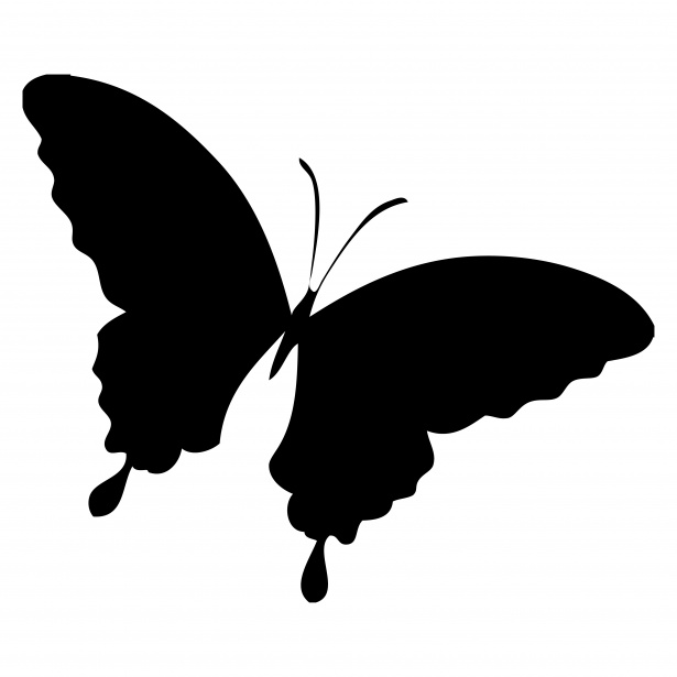 Butterfly Silhouette Clipart Free Stock Photo.