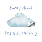 Silver Lining Cloud Stock Illustrations.
