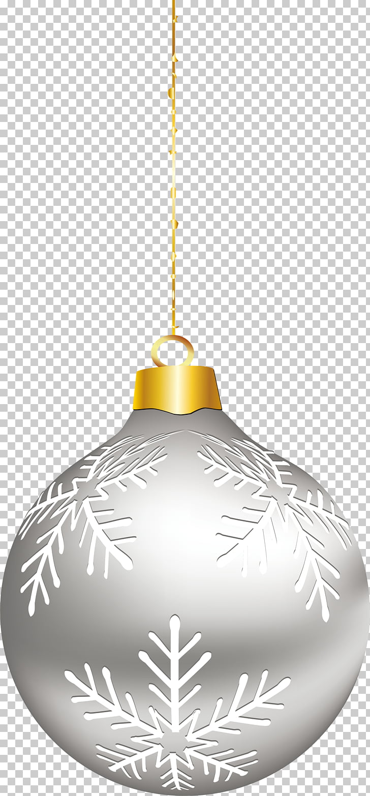 Christmas ornament Silver, Simple silver ornaments PNG.