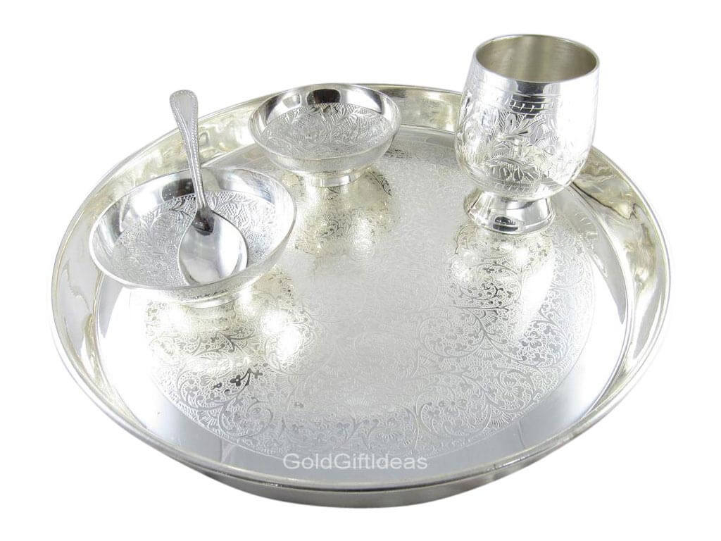 Silver Plated Antique Dinner Set (12 Inch).