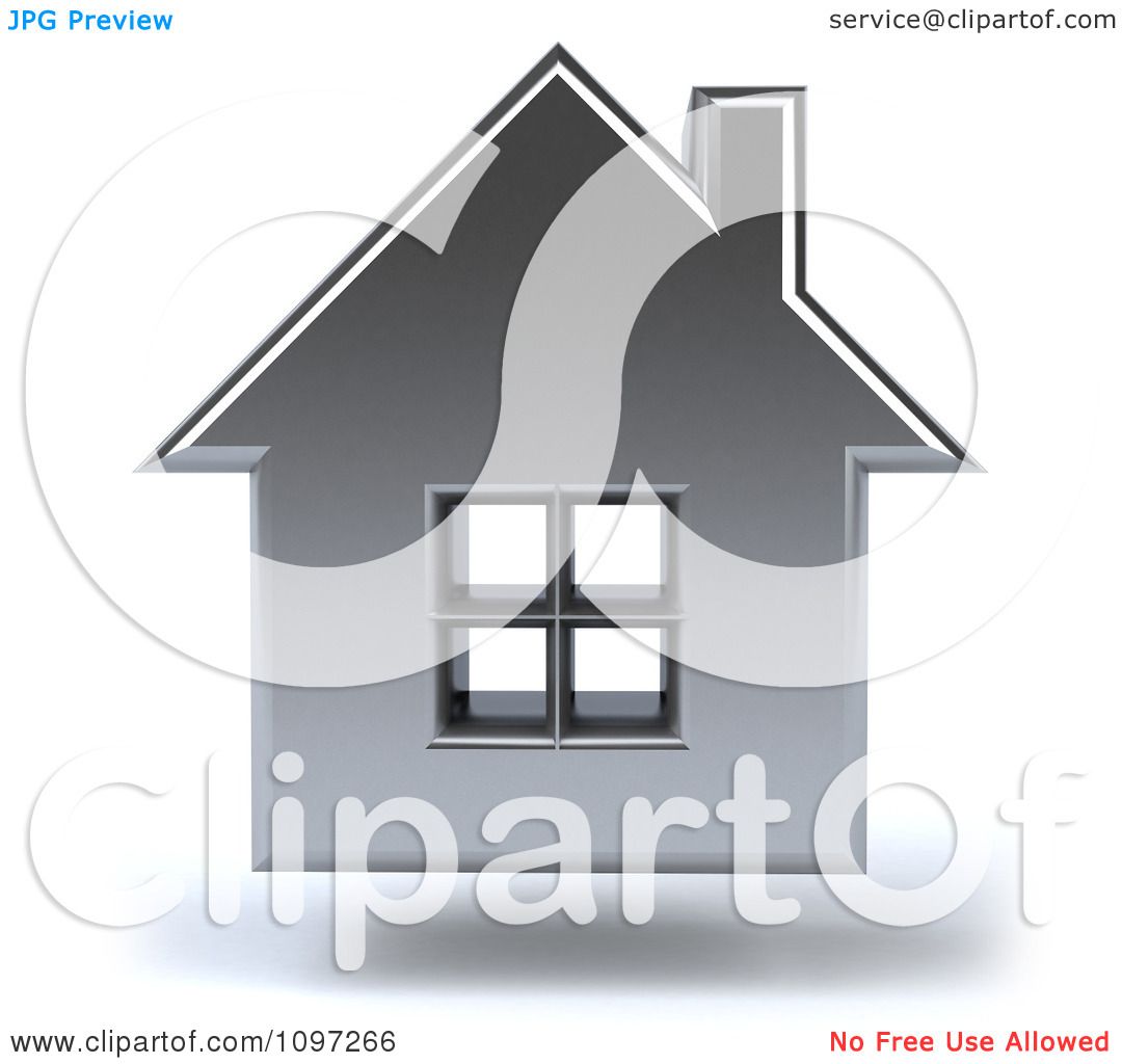 Clipart 3d Floating Silver House.