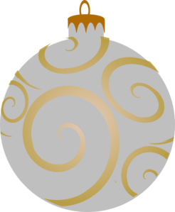 Silver Tree Ornament Clipart.