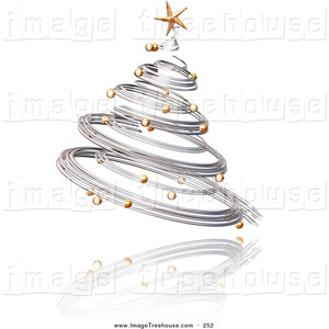 Free White Christmas Tree Clip Art Clipart Of A Festive Silv.