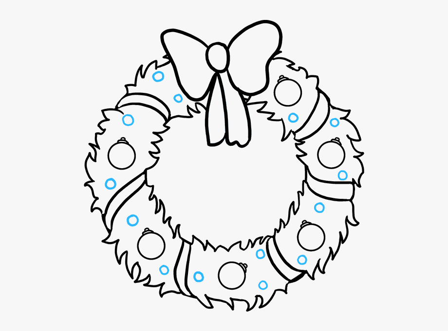 How To Draw Christmas Wreath.