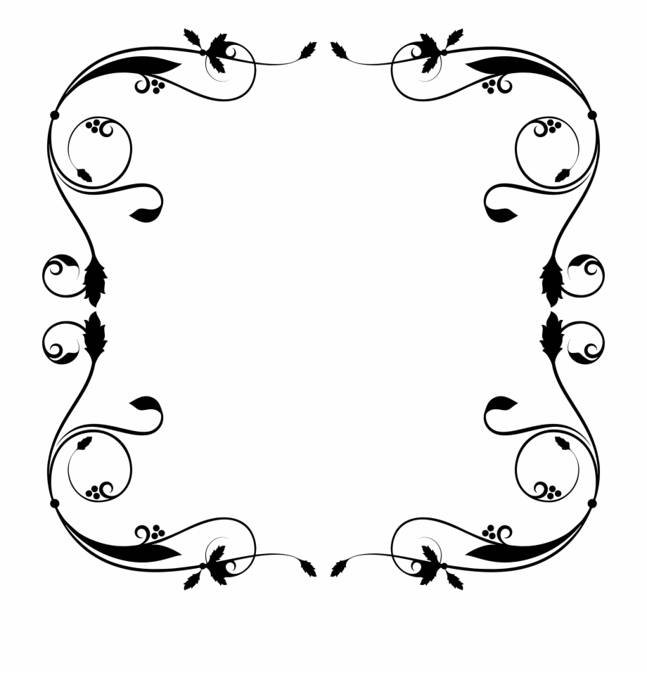 Free Download Simple Flourish Frame Svg Clipart Borders.