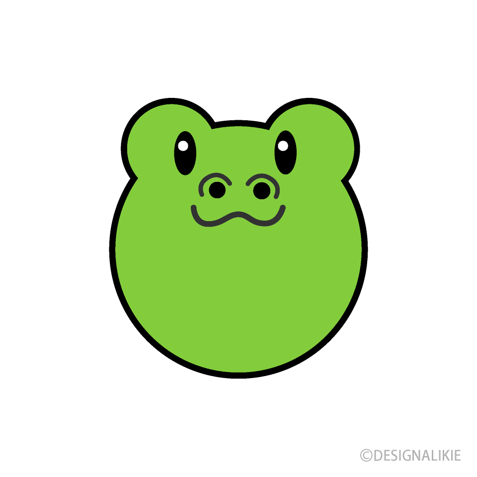 Free Simple Frog Face Clipart Image｜Illustoon.