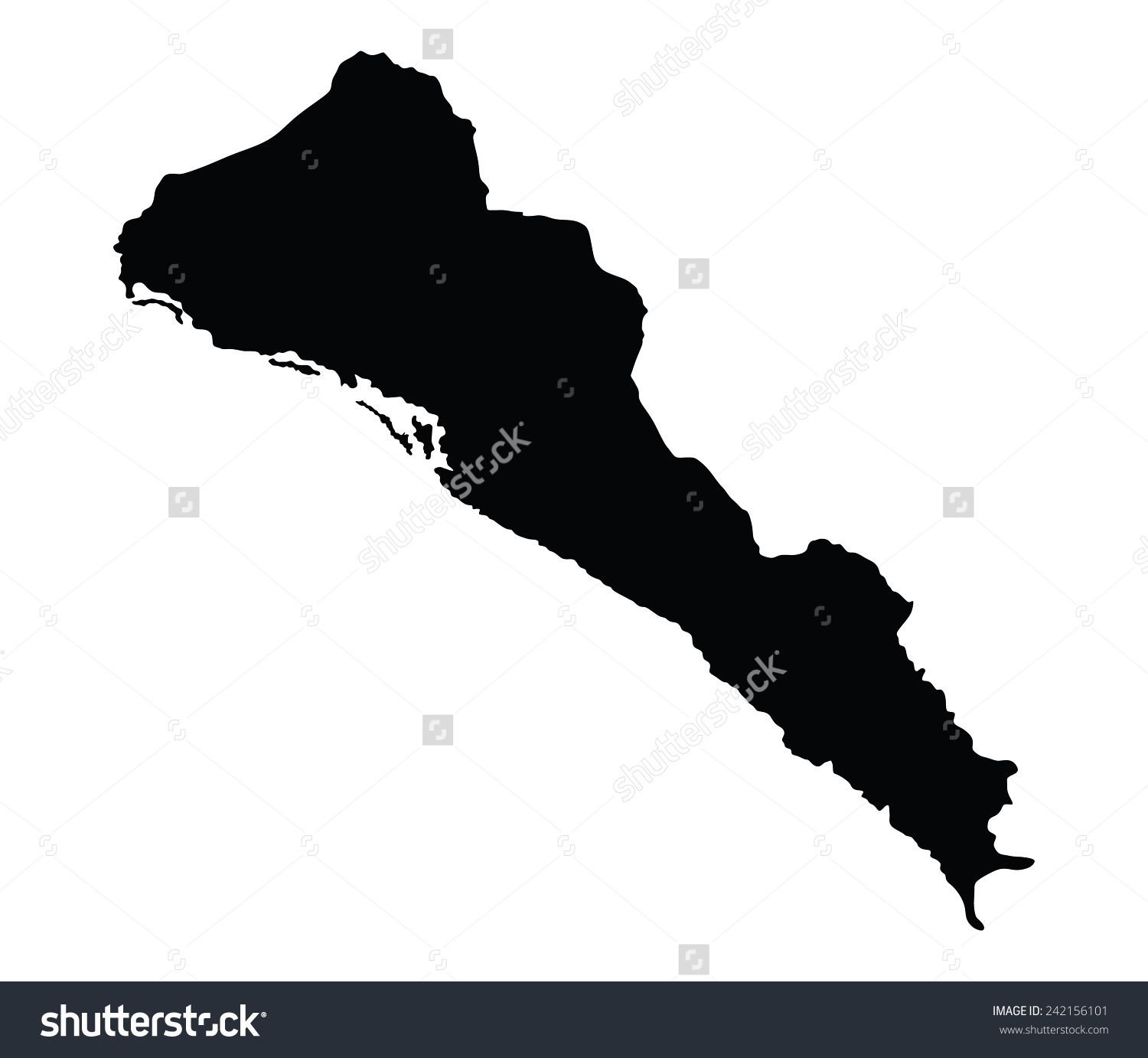 Sinaloa Mexico Vector Map Isolated On Stock Vector 242156101.