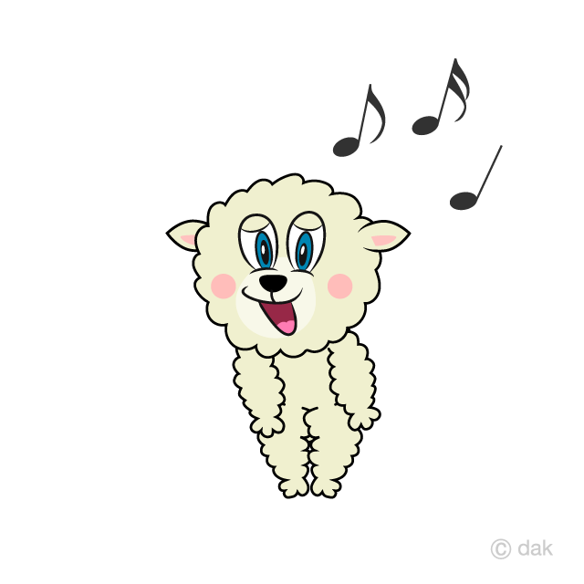 Free Singing Sheep Cartoon Image｜Illustoon.