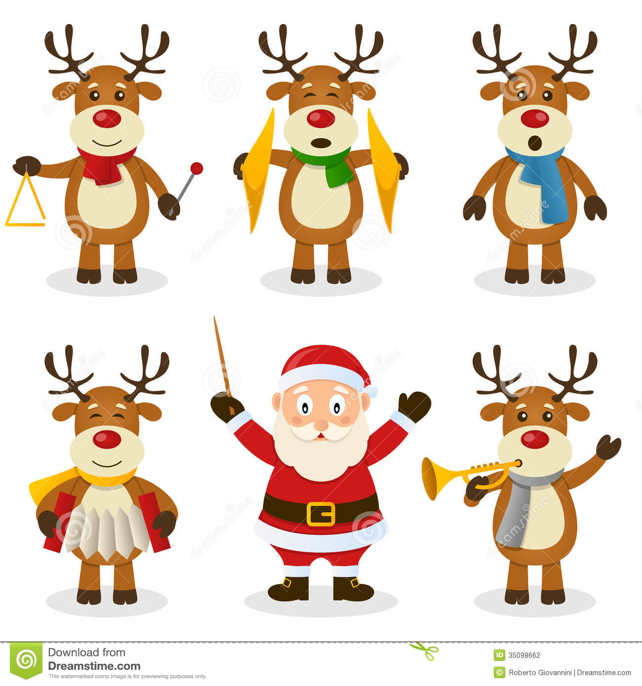 Funny Christmas Reindeer Clipart.