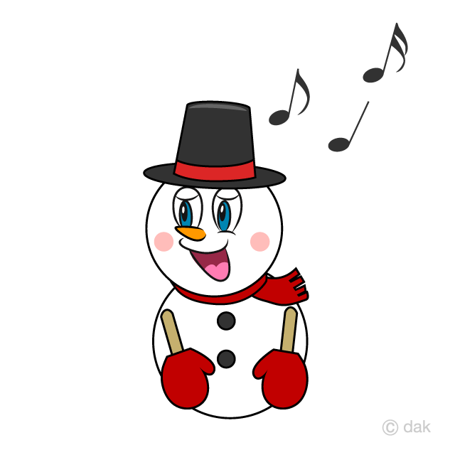 Free Singing Snowman Cartoon Image｜Illustoon.