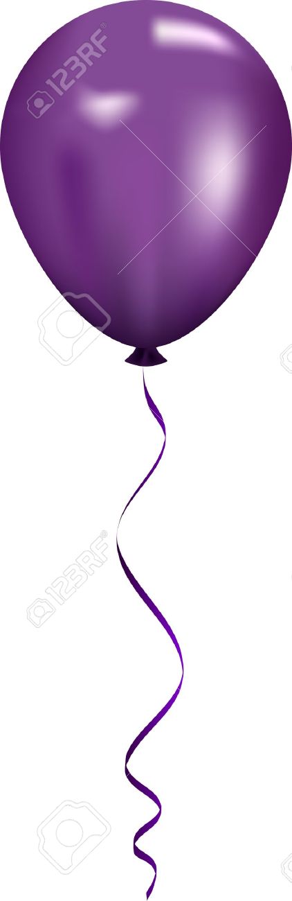 Vector Illustration Of Purple Balloon Royalty Free Cliparts.