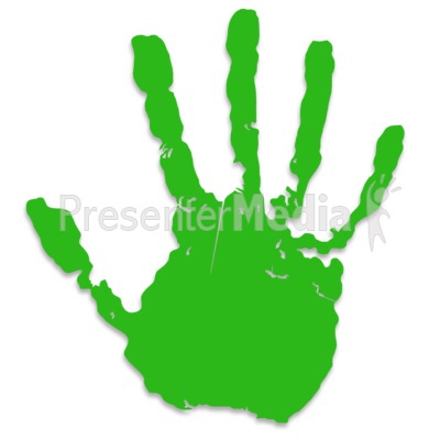 Single Green Hand Print.