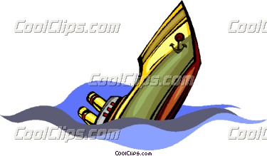 Free clip art sinking ship.