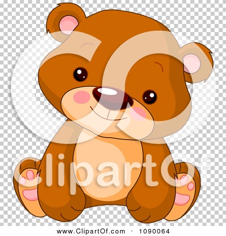 Clipart Cute Bear Cub Sitting Upright.